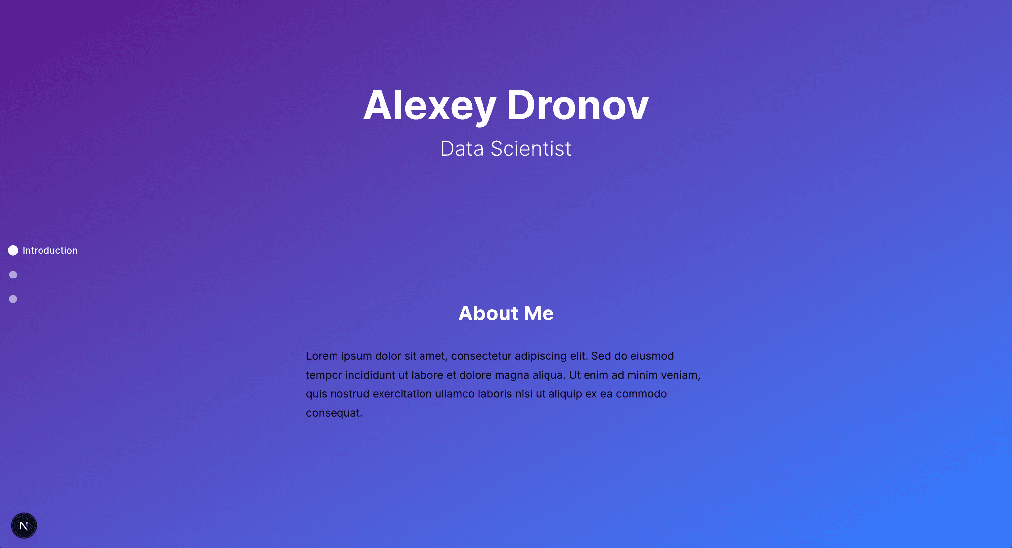 V0 of the website coded without AI tools